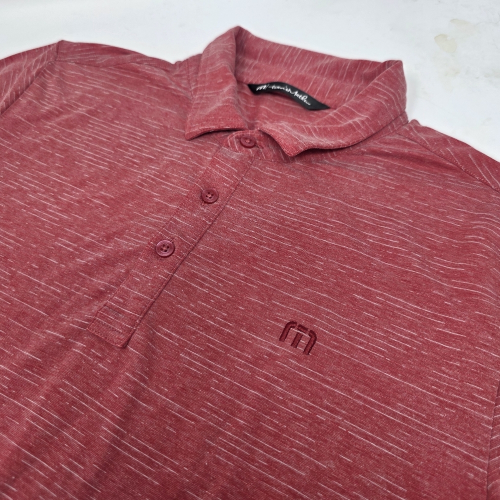 Travis Mathew Heather Pink Short Sleeve Polo Shirt Golf‎ Men's Medium M